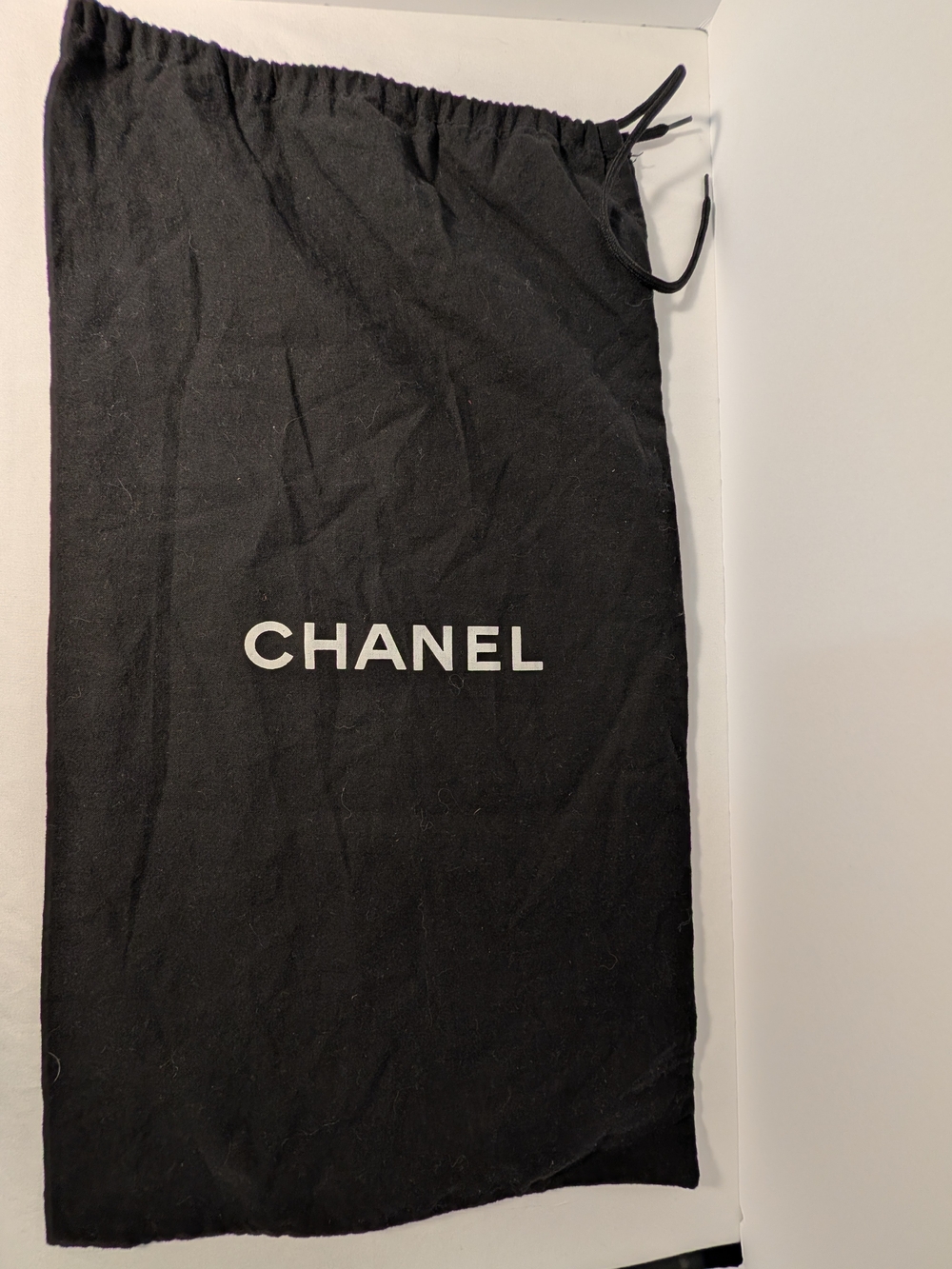 CHANEL Black Storage Drawstring Cotton Dust Bag Travel 10 X 18